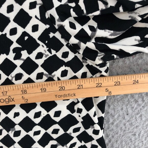 Haani Dress Womens 2X Petite Black Shift Tunic Travel Knit Cut Out Long Sleeves - Picture 6 of 8